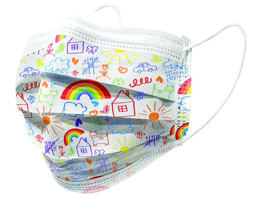 GISAFE MASCHERINA CHIRURGICA FILTRANTE 98% 3 VELI tipo IIR con elastici - adulti - cartoon - flowpack OUTLET