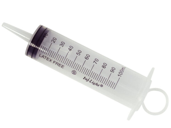 SIRINGA 3 PEZZI SENZA AGO - 100 ml CONO CATETERE