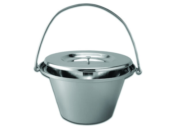 CATINO PER COMODE IN ACCIAIO INOX con coperchio -