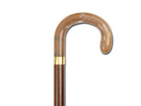 BASTONE IN LEGNO "TIZIANO" - manico curvo unisex