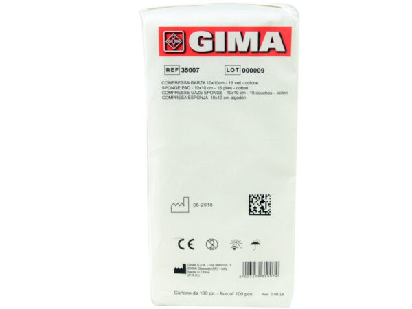 COMPRESSA GARZA 10x10cm cotone - 10 pacchi da 100