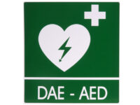 CARTELLO SEGNALATORE DAE/AED IN ALLUMINIO 29x36 cm