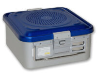 CONTAINER CON FILTRO piccolo h135 mm - blu forato
